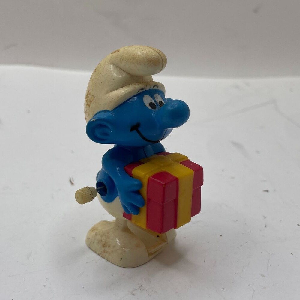 1982 The Smurfs Jokey Smurf Wind-Up Galoob Made in Hong Kong Vintage Figure